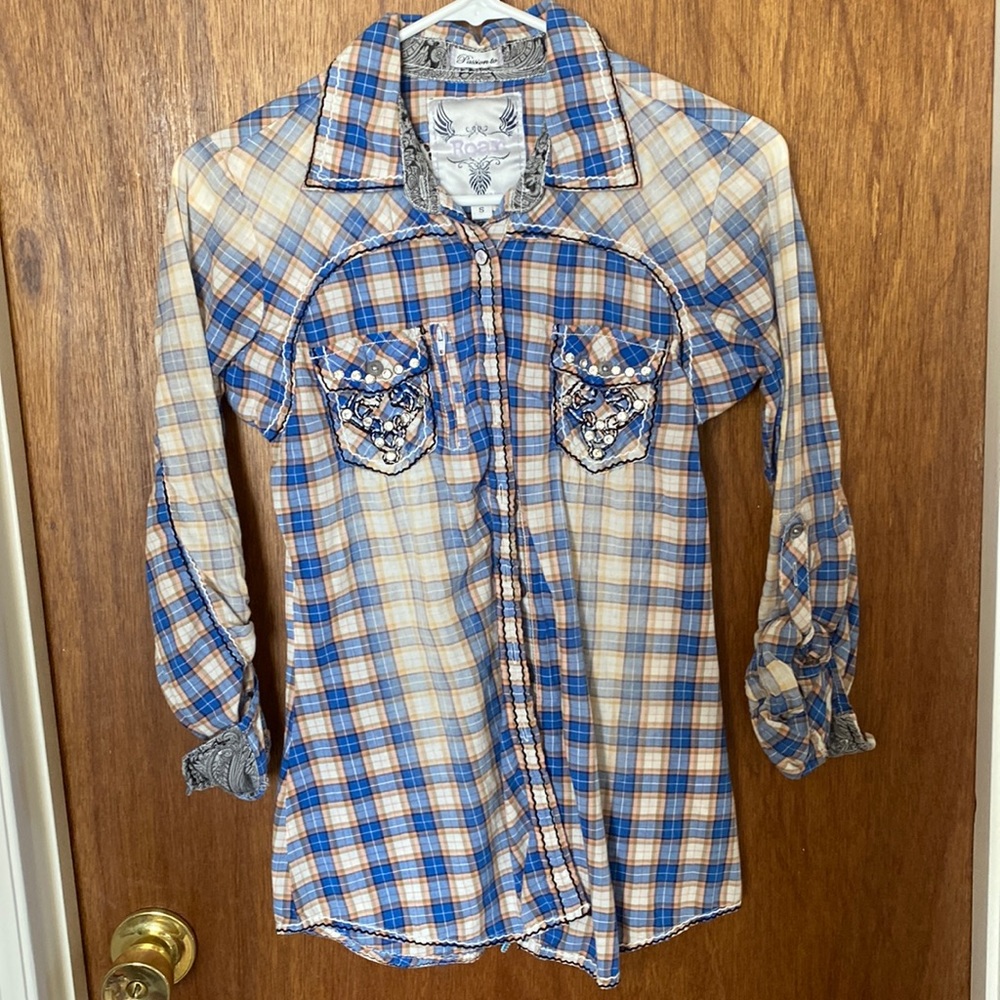 Button down shirt embellished